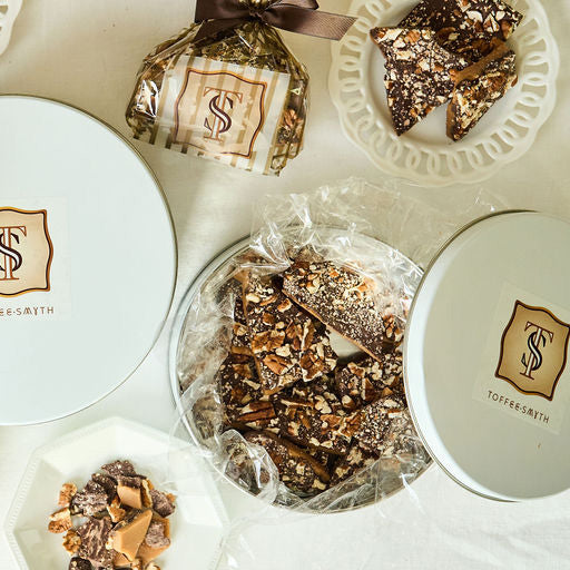 Chocolate Pecan Toffee 8 oz Tin